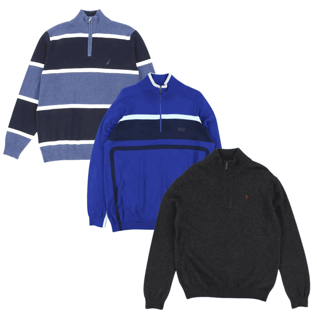 10x BRANDED 1/4 ZIP KNITWEAR - Image 2