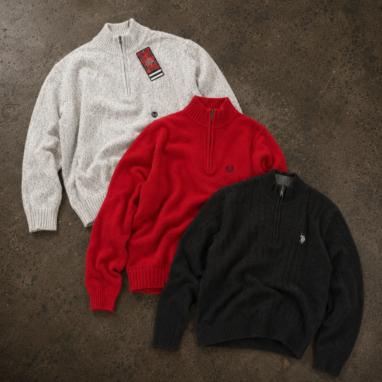 25x CHAPS RALPH LAUREN 1/4 ZIP KNITWEAR