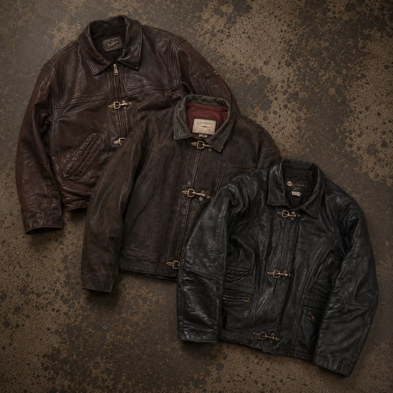 5x LEATHER FIREMAN JACKETS