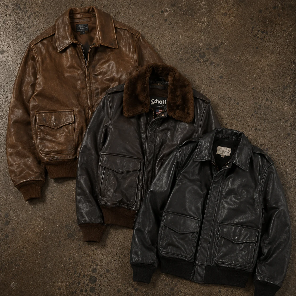5x LEATHER FLYING JACKETS