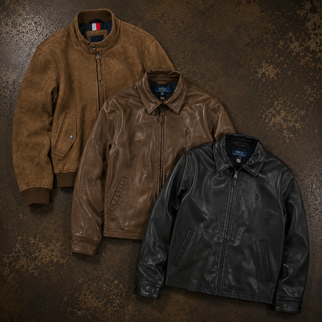 5x RALPH LAUREN TOMMY HILFIGER LEATHER JACKETS
